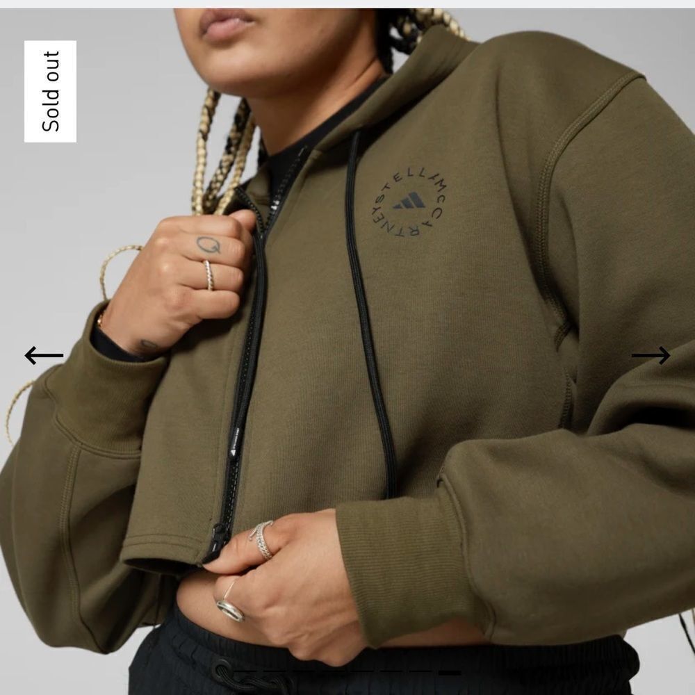 New Adidas By Stella McCartney Sc Cropped Full Zip Hoodie - Women's Size S - Picture 2 of 8